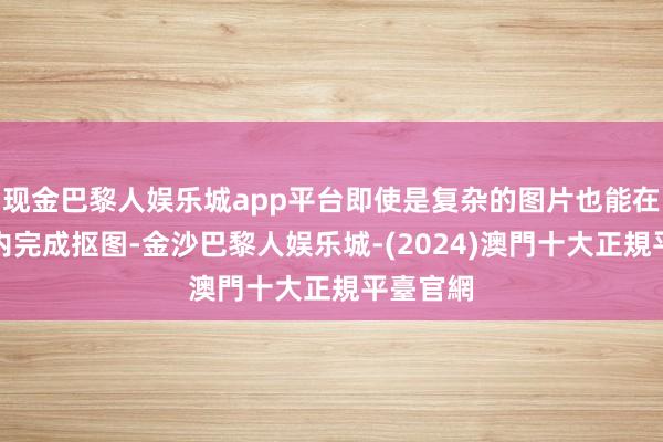 现金巴黎人娱乐城app平台即使是复杂的图片也能在短时代内完成抠图-金沙巴黎人娱乐城-(2024)澳門十大正規平臺官網